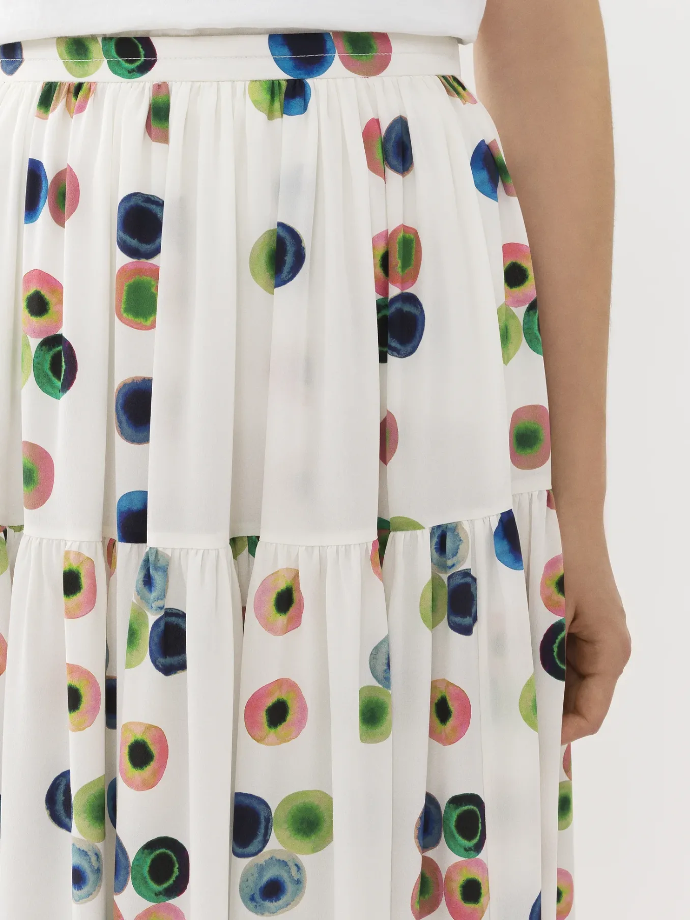 Jupes-Chloé Jupe Midi Froncee Multicolor 1
