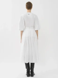Jupes-Chloé Jupe Midi Froncee Blanc