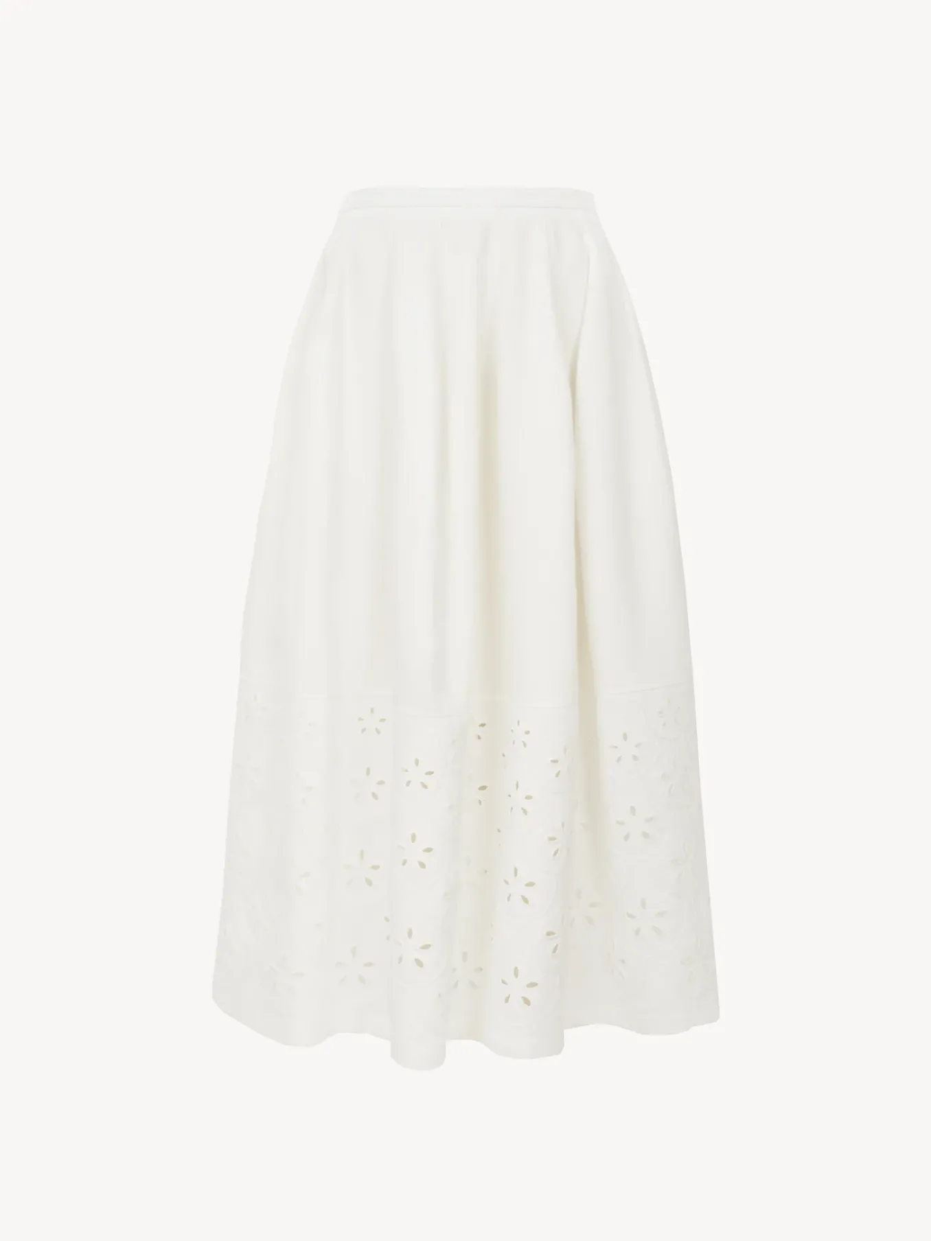Jupes-Chloé Jupe Midi Froncee Iconic Milk
