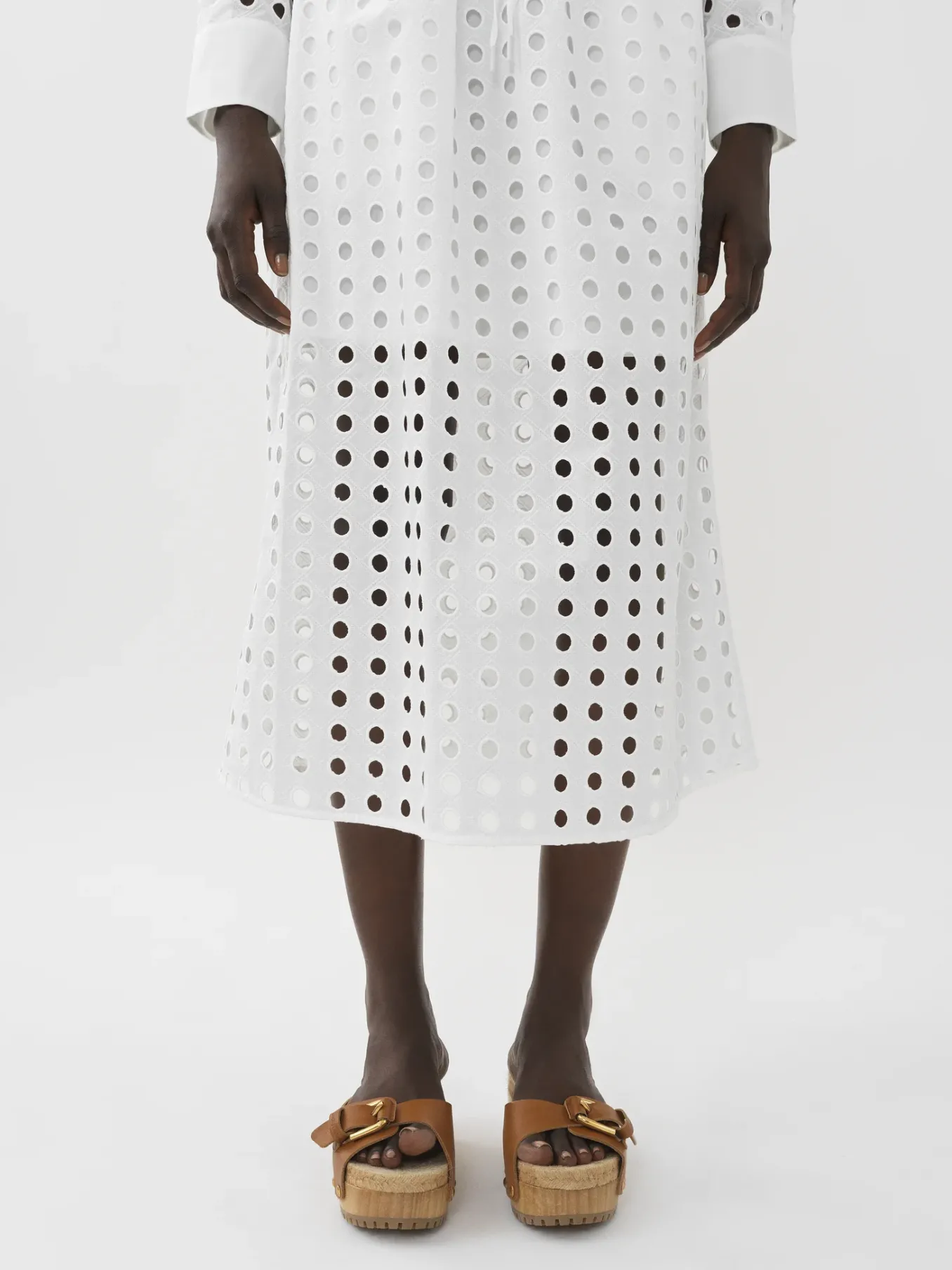 Vêtements-Chloé Jupe Midi Superposee Blanc