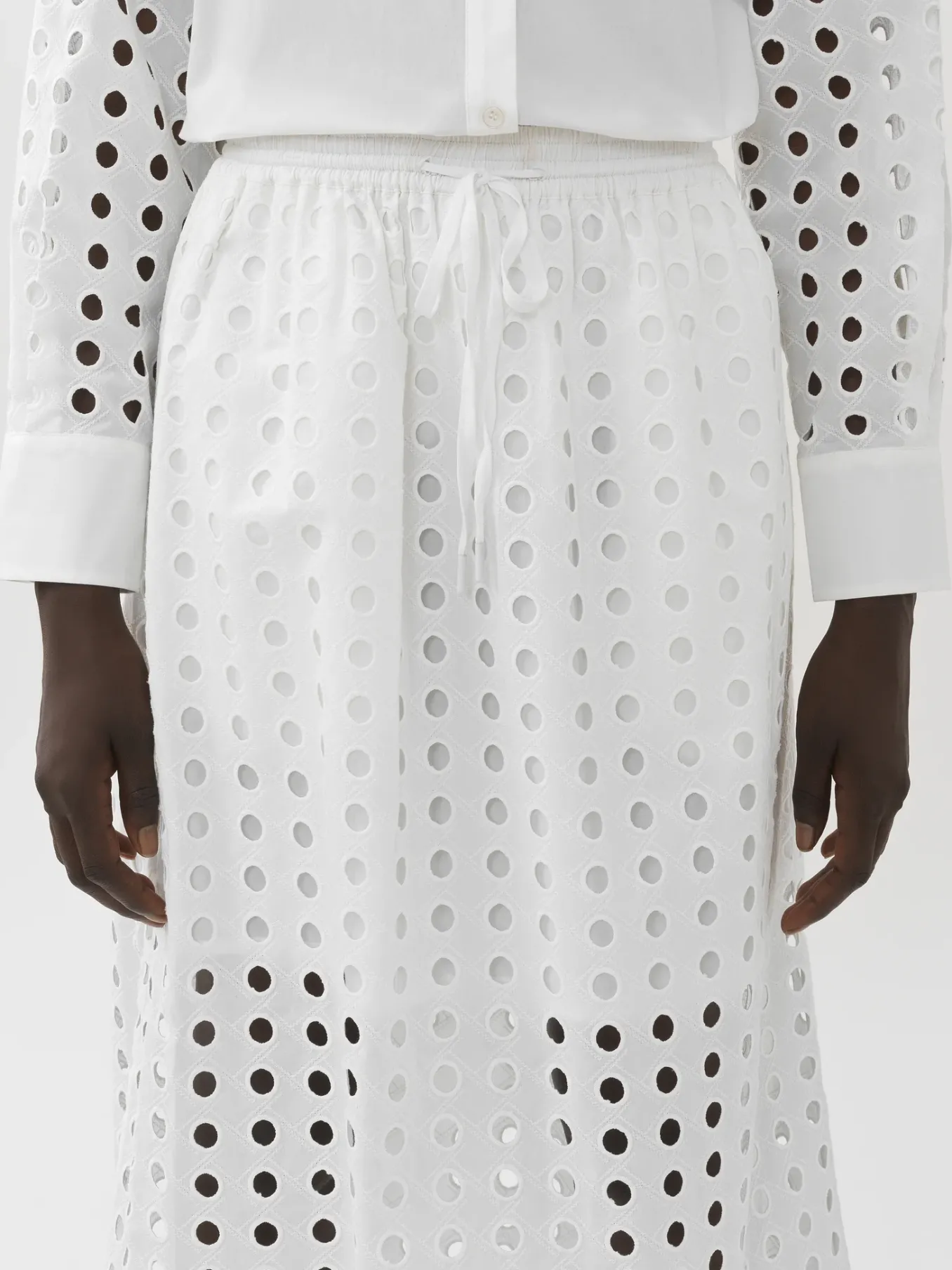Vêtements-Chloé Jupe Midi Superposee Blanc