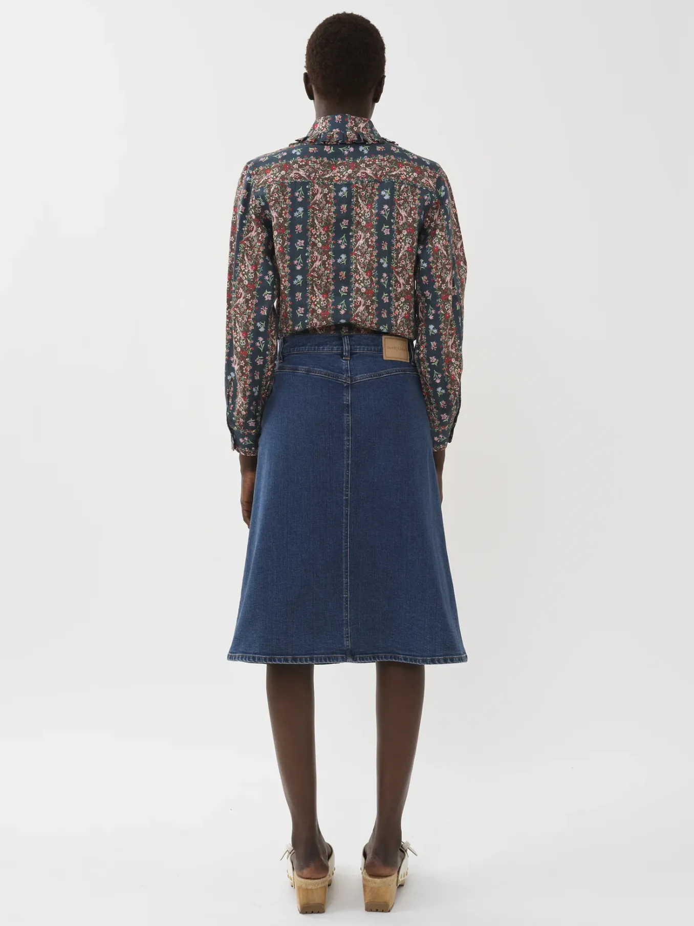 Vêtements-Chloé Jupe Trapeze Deep Denim
