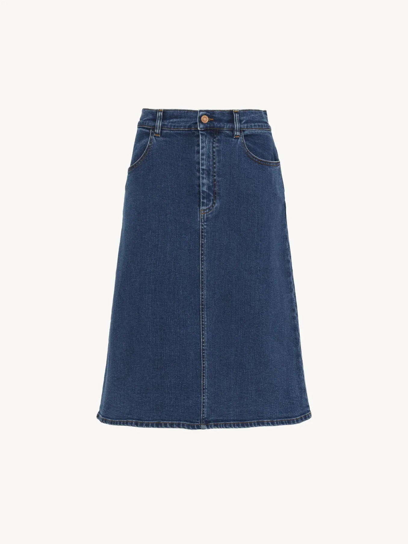 Vêtements-Chloé Jupe Trapeze Deep Denim