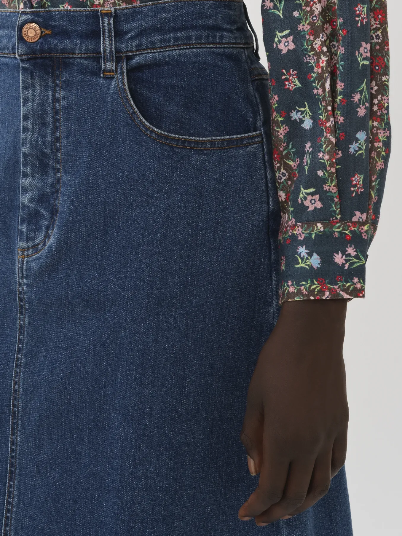 Vêtements-Chloé Jupe Trapeze Deep Denim