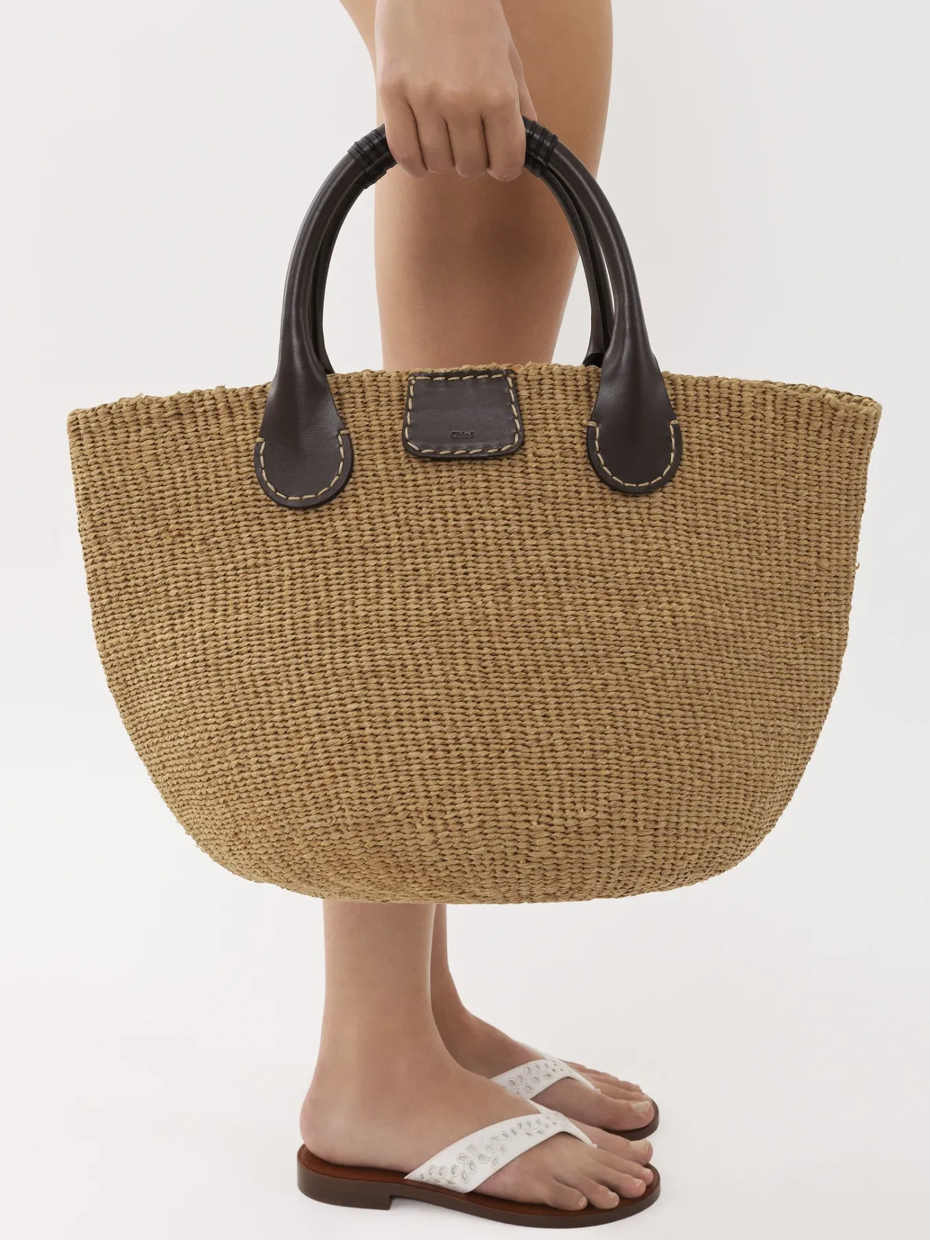 Sacs Cabas-Chloé Large Panier Palma Chloe X Eres Somber Brown