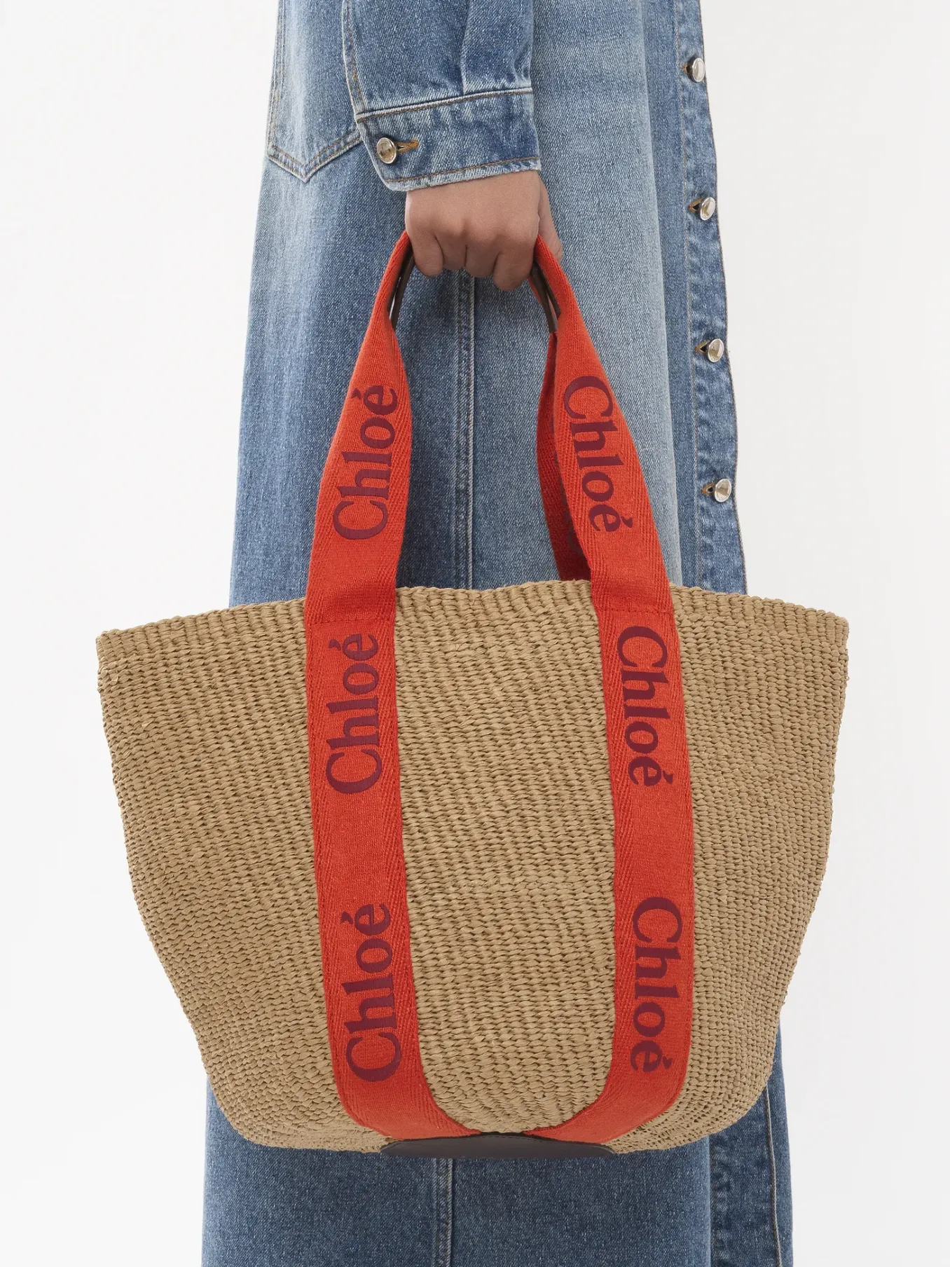 Sacs Cabas-Chloé Large Panier Woody Orange - Orange 1