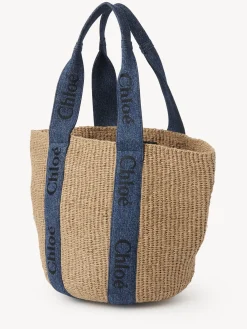 Sacs Cabas-Chloé Large Panier Woody Denim