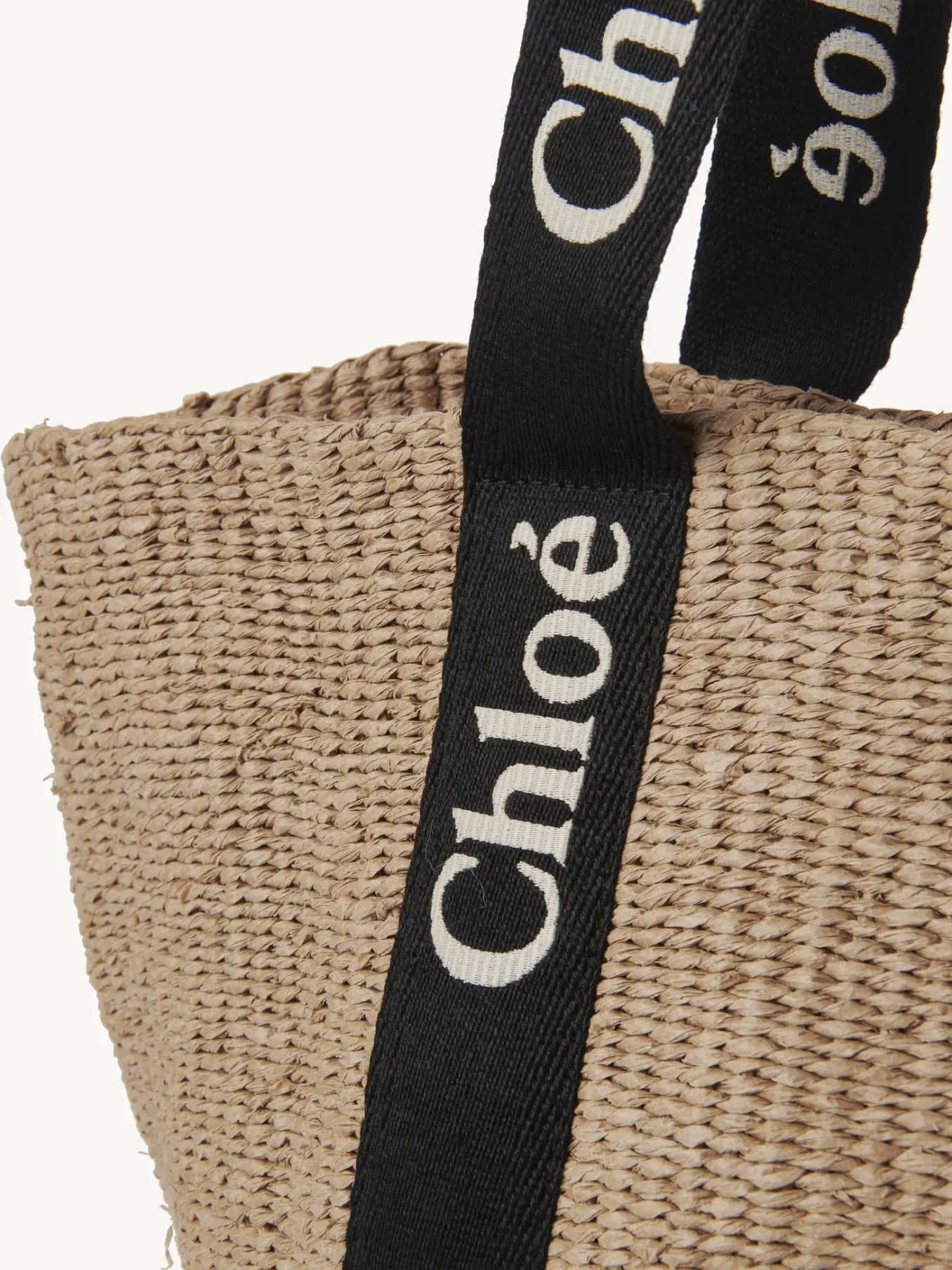 Sacs Cabas-Chloé Large Panier Woody Black - Beige 1