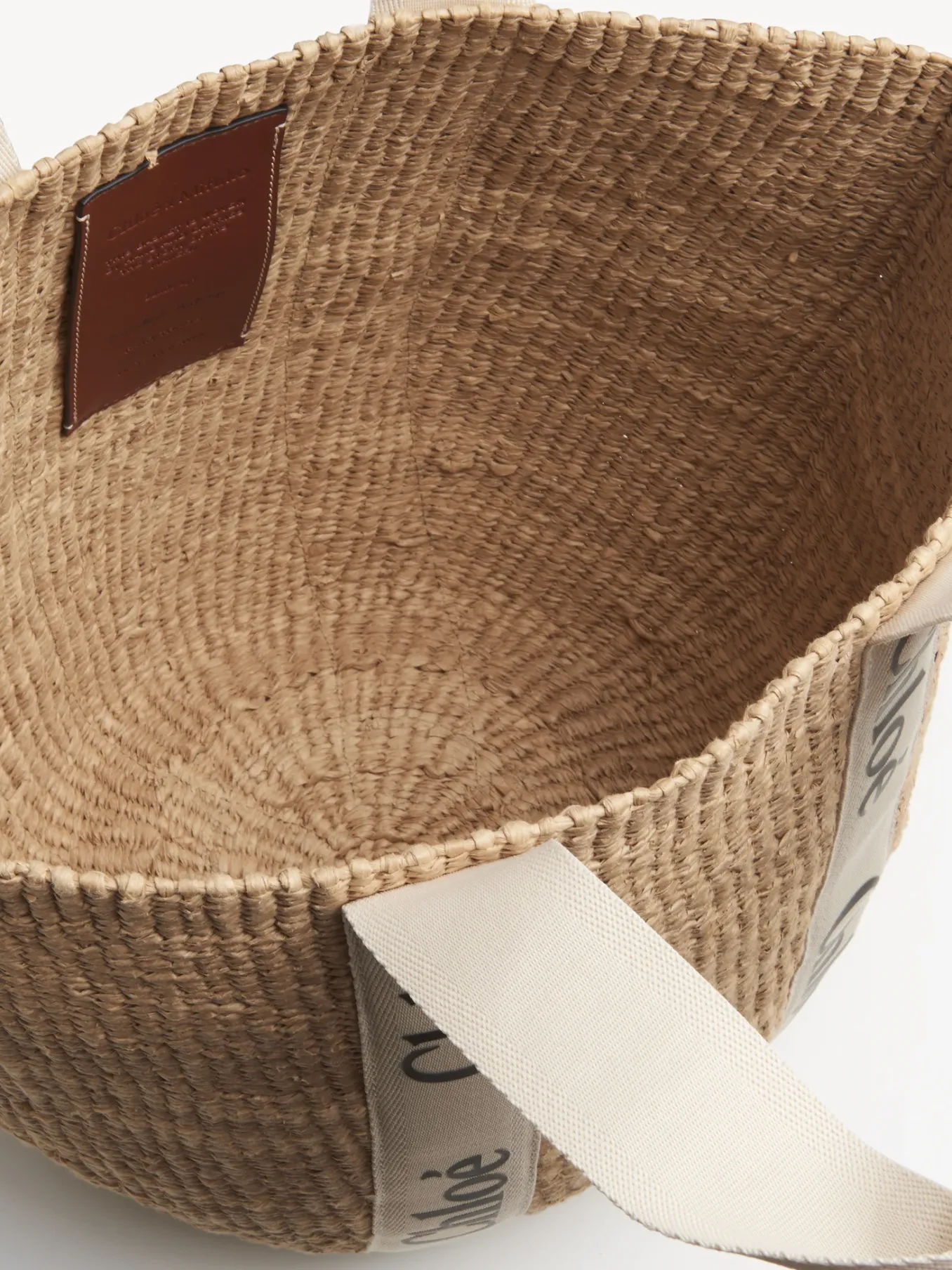 Sacs Cabas-Chloé Large Panier Woody Blanc