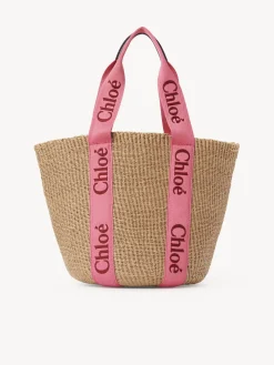 Sacs Cabas-Chloé Large Panier Woody Pink - Red 1