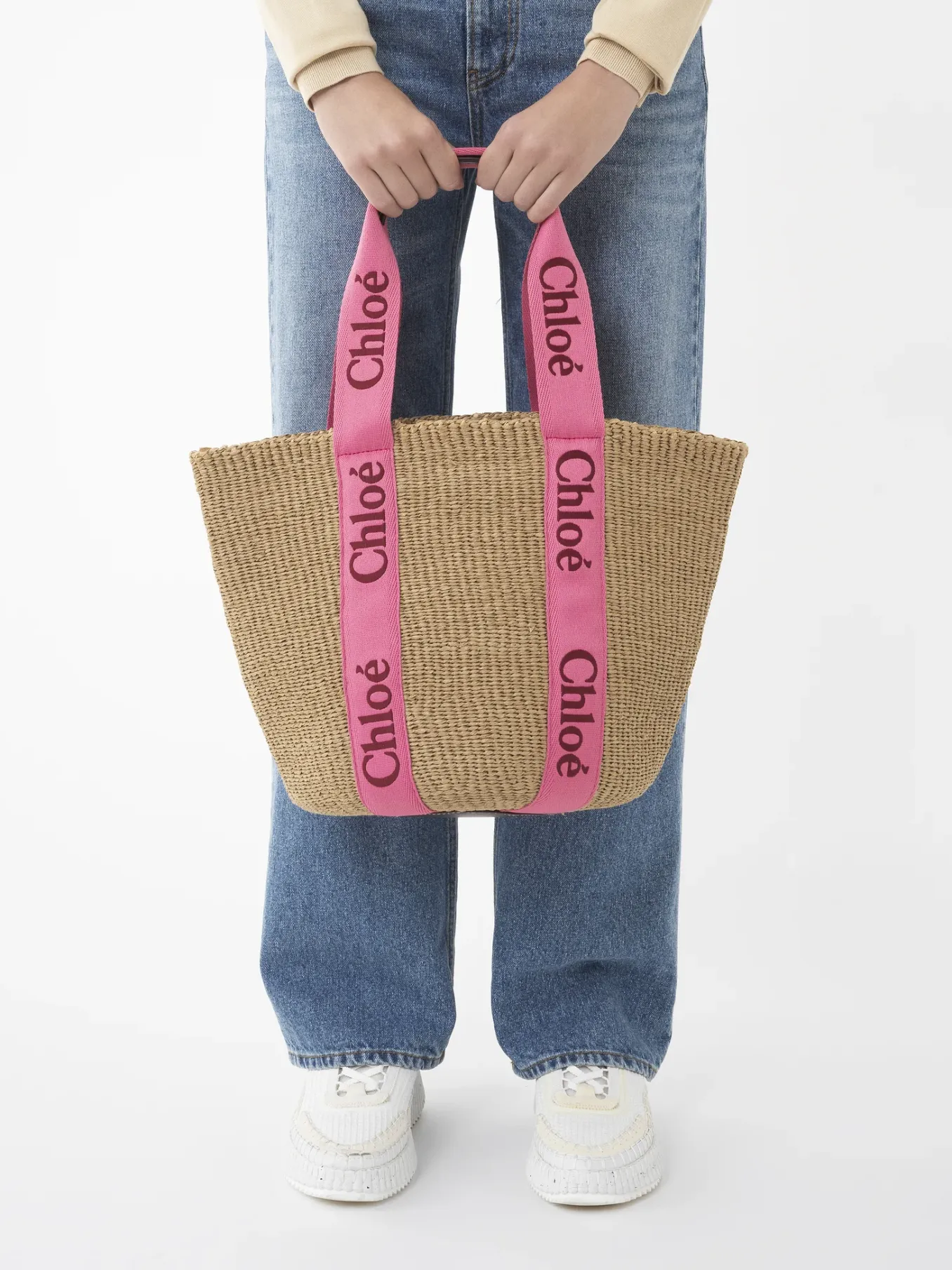 Sacs Cabas-Chloé Large Panier Woody Pink - Red 1