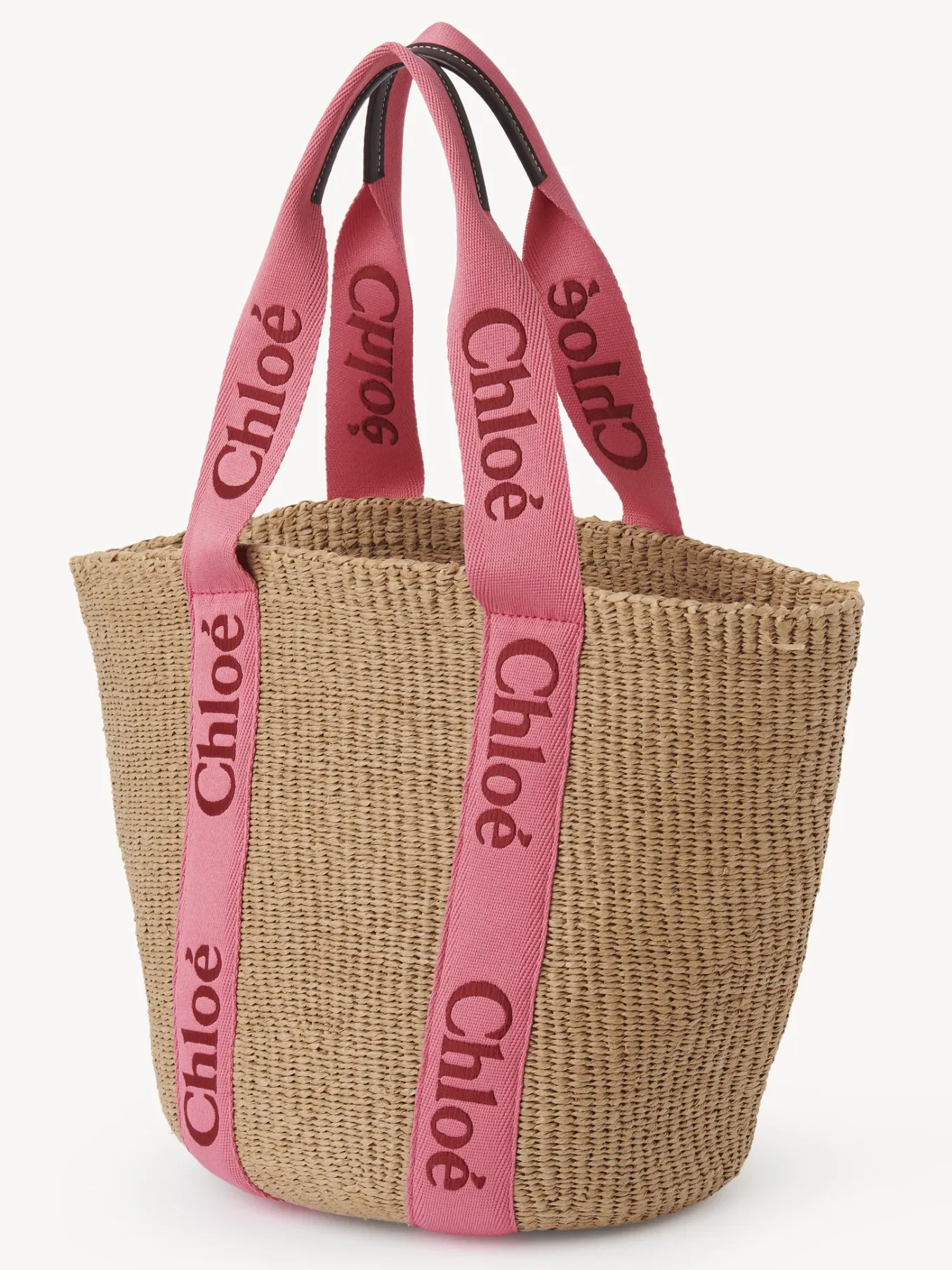 Sacs Cabas-Chloé Large Panier Woody Pink - Red 1