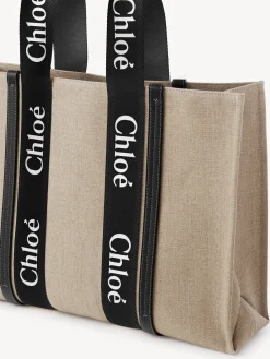 Sacs Cabas-Chloé Large Sac Cabas Woody Black - Blue 1
