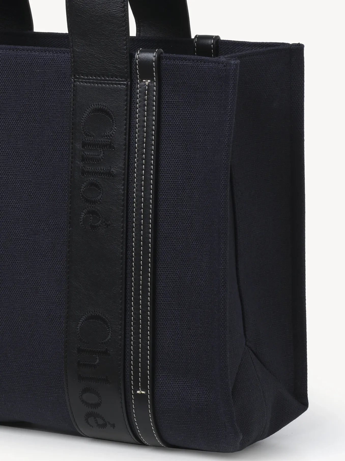 Sacs Cabas-Chloé Large Sac Cabas Woody Deep Denim