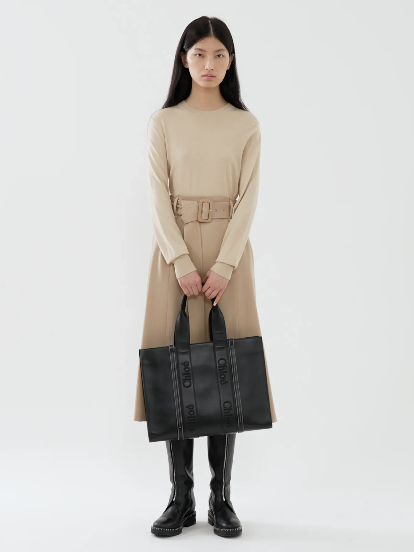 Sacs Cabas-Chloé Large Sac Cabas Woody Noir