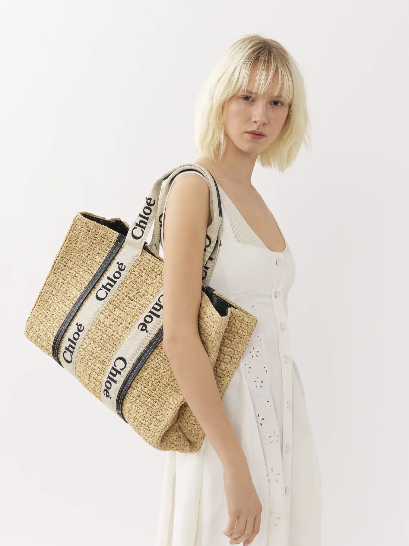 Sacs Cabas-Chloé Large Sac Cabas Woody Sand