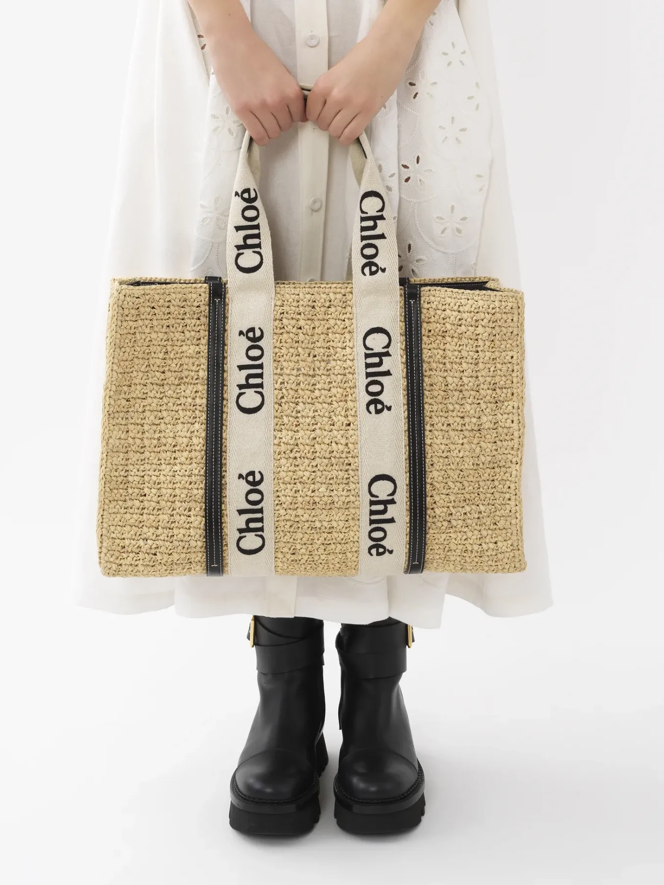 Sacs Cabas-Chloé Large Sac Cabas Woody Sand