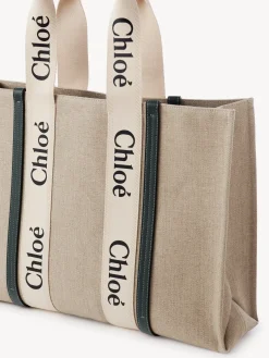 Sacs Cabas-Chloé Large Sac Cabas Woody White - Blue 1