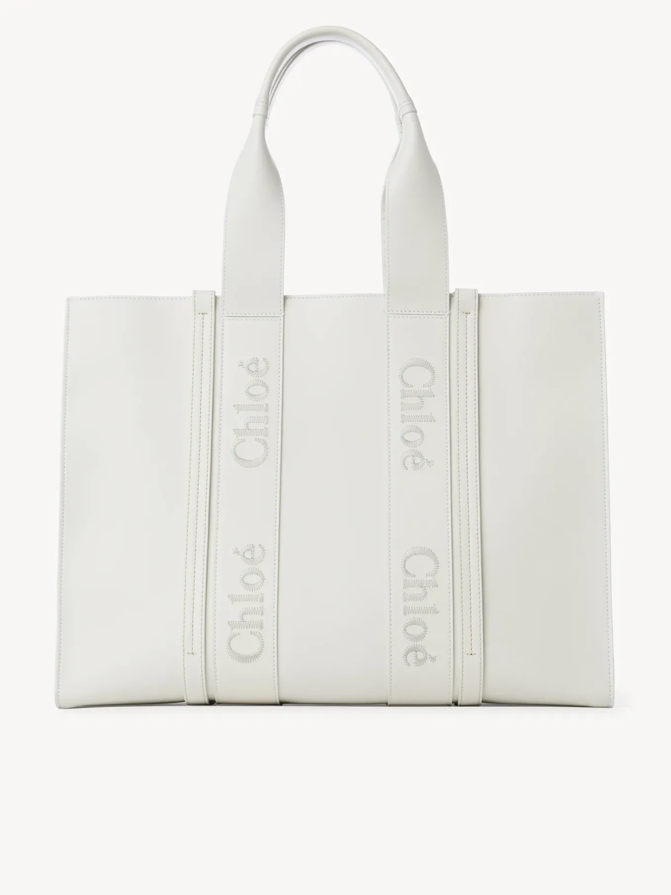 Sacs Cabas-Chloé Large Sac Cabas Woody Blanc