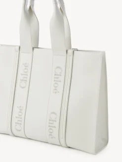 Sacs Cabas-Chloé Large Sac Cabas Woody Blanc