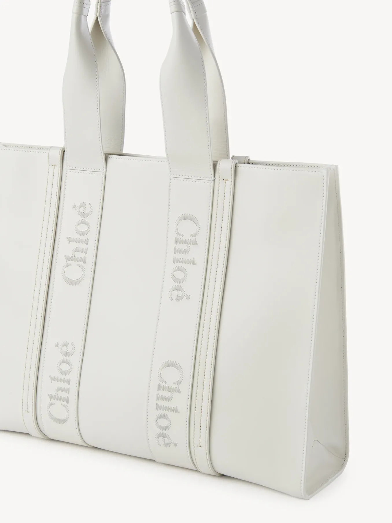 Sacs Cabas-Chloé Large Sac Cabas Woody Blanc