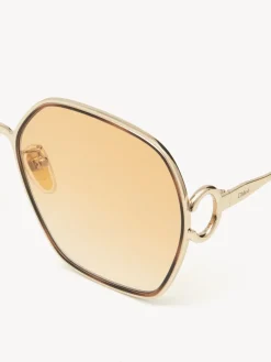 Lunettes De Soleil-Chloé Lunettes De Soleil Austine Petite Gold/Havana/Brown Lens