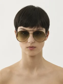 Lunettes De Soleil-Chloé Lunettes De Soleil Austine Gold/Havana/Green Lens