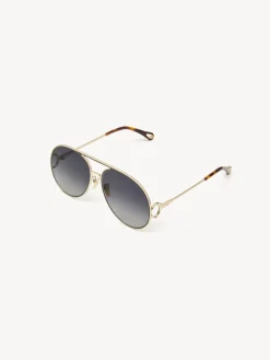 Lunettes De Soleil-Chloé Lunettes De Soleil Austine Gold/Gradient Blue