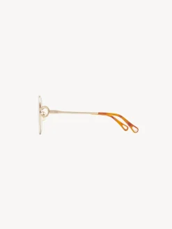 Lunettes De Soleil-Chloé Lunettes De Soleil Austine Petite Gold/Gradient Pink