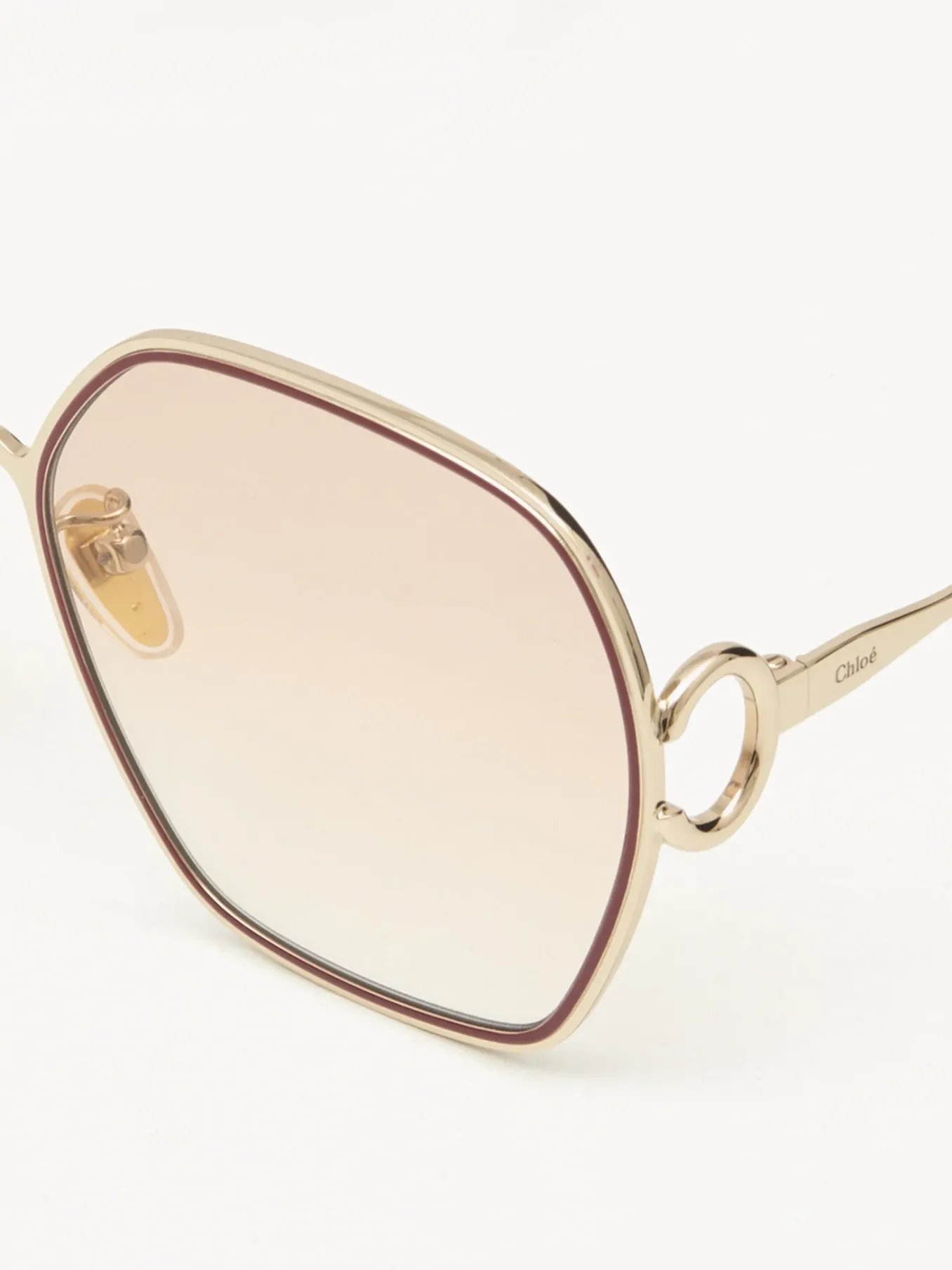 Lunettes De Soleil-Chloé Lunettes De Soleil Austine Petite Gold/Gradient Pink