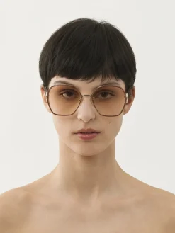 Lunettes De Soleil-Chloé Lunettes De Soleil Austine Petite Gold/Gradient Pink
