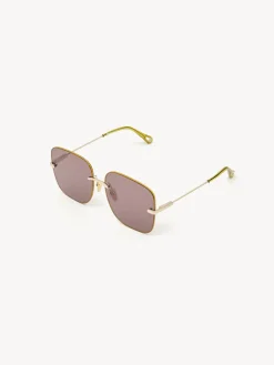 Lunettes De Soleil-Chloé Lunettes De Soleil Benjamine Gold/Lilac
