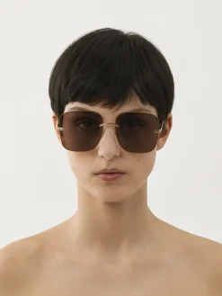 Lunettes De Soleil-Chloé Lunettes De Soleil Benjamine Gold/Lilac