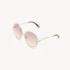 Lunettes De Soleil-Chloé Lunettes De Soleil Carlina Gradient Wine To Yellow