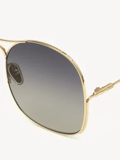 Lunettes De Soleil-Chloé Lunettes De Soleil Elys Gold/Gradient Grey