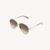 Lunettes De Soleil-Chloé Lunettes De Soleil Faith Gold/Gradient Brown