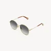 Lunettes De Soleil-Chloé Lunettes De Soleil Faith Gold/Gradient Grey