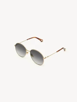 Lunettes De Soleil-Chloé Lunettes De Soleil Faith Gold/Gradient Grey