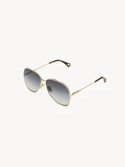 Lunettes De Soleil-Chloé Lunettes De Soleil Honore Gold/Gradient Grey