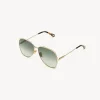 Lunettes De Soleil-Chloé Lunettes De Soleil Honore Gold / Grad Green