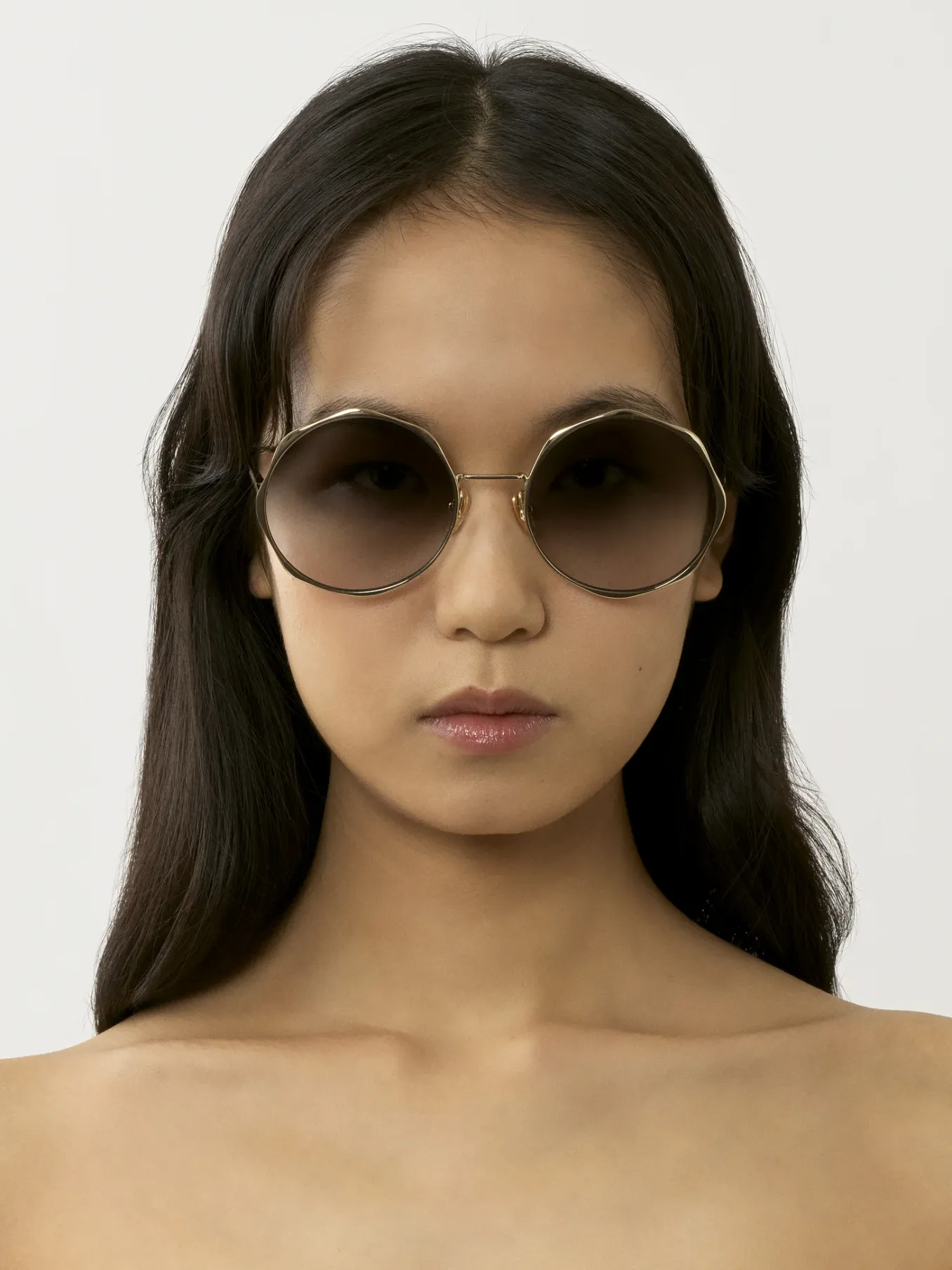 Lunettes De Soleil-Chloé Lunettes De Soleil Honore Gold/Gradient Grey