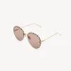 Lunettes De Soleil-Chloé Lunettes De Soleil Idora Gold / Nude