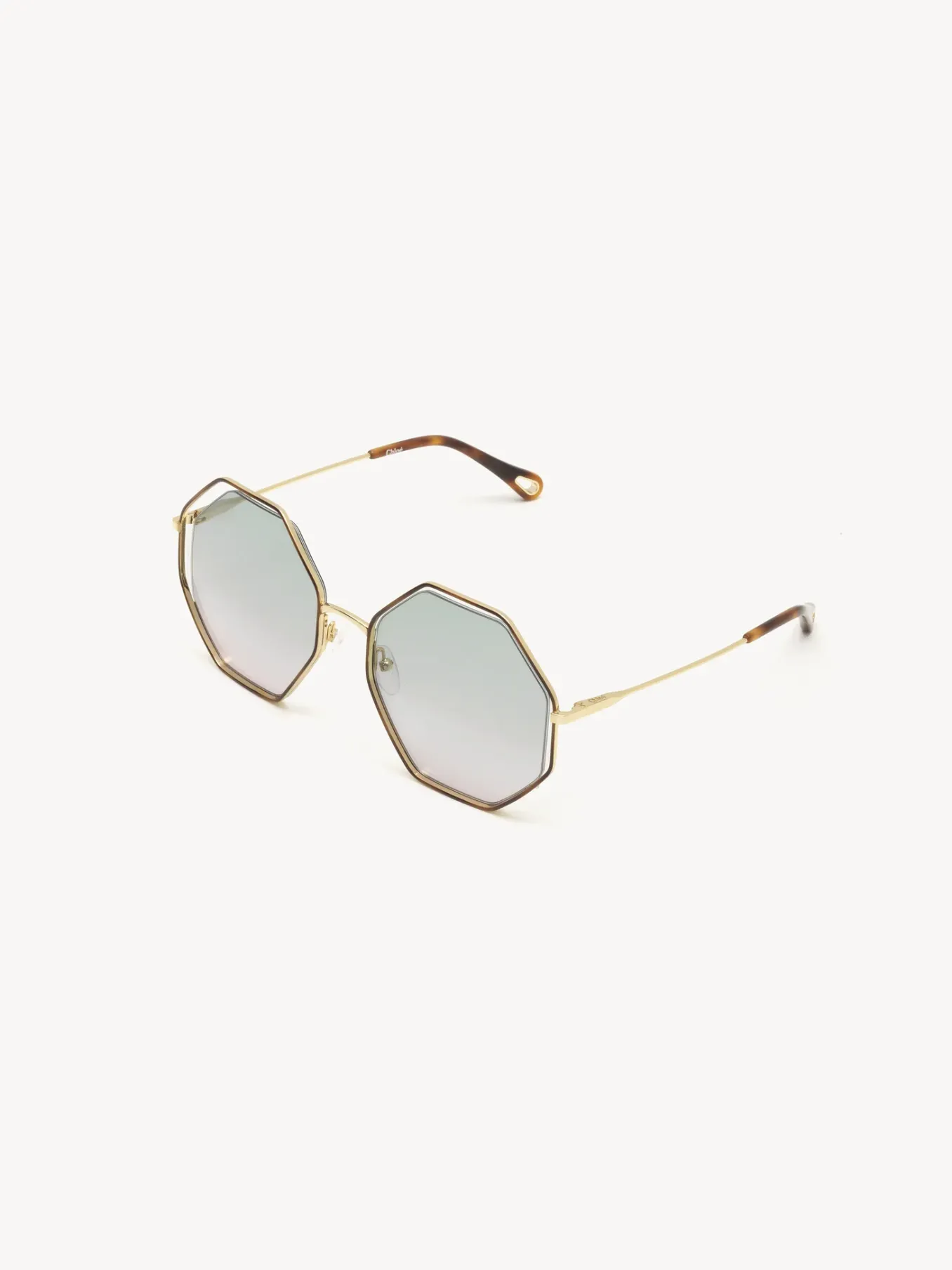 Lunettes De Soleil-Chloé Lunettes De Soleil Poppy Havana / Green Rose