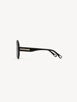 Lunettes De Soleil-Chloé Lunettes De Soleil Rondes Mirtha Noir