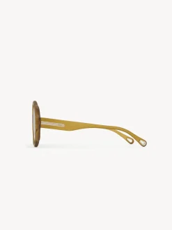 Tenues De Plage-Chloé Lunettes De Soleil Rondes Mirtha Mustard