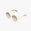 Lunettes De Soleil-Chloé Lunettes De Soleil Rosie Petite Gold/Grey Orange Yellow