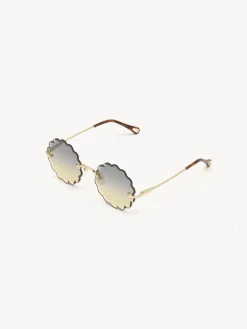 Lunettes De Soleil-Chloé Lunettes De Soleil Rosie Petite Gold/Grey Orange Yellow