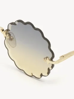 Lunettes De Soleil-Chloé Lunettes De Soleil Rosie Petite Gold/Grey Orange Yellow