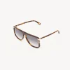 Lunettes De Soleil-Chloé Lunettes De Soleil West Petite Havana / Grad Blue