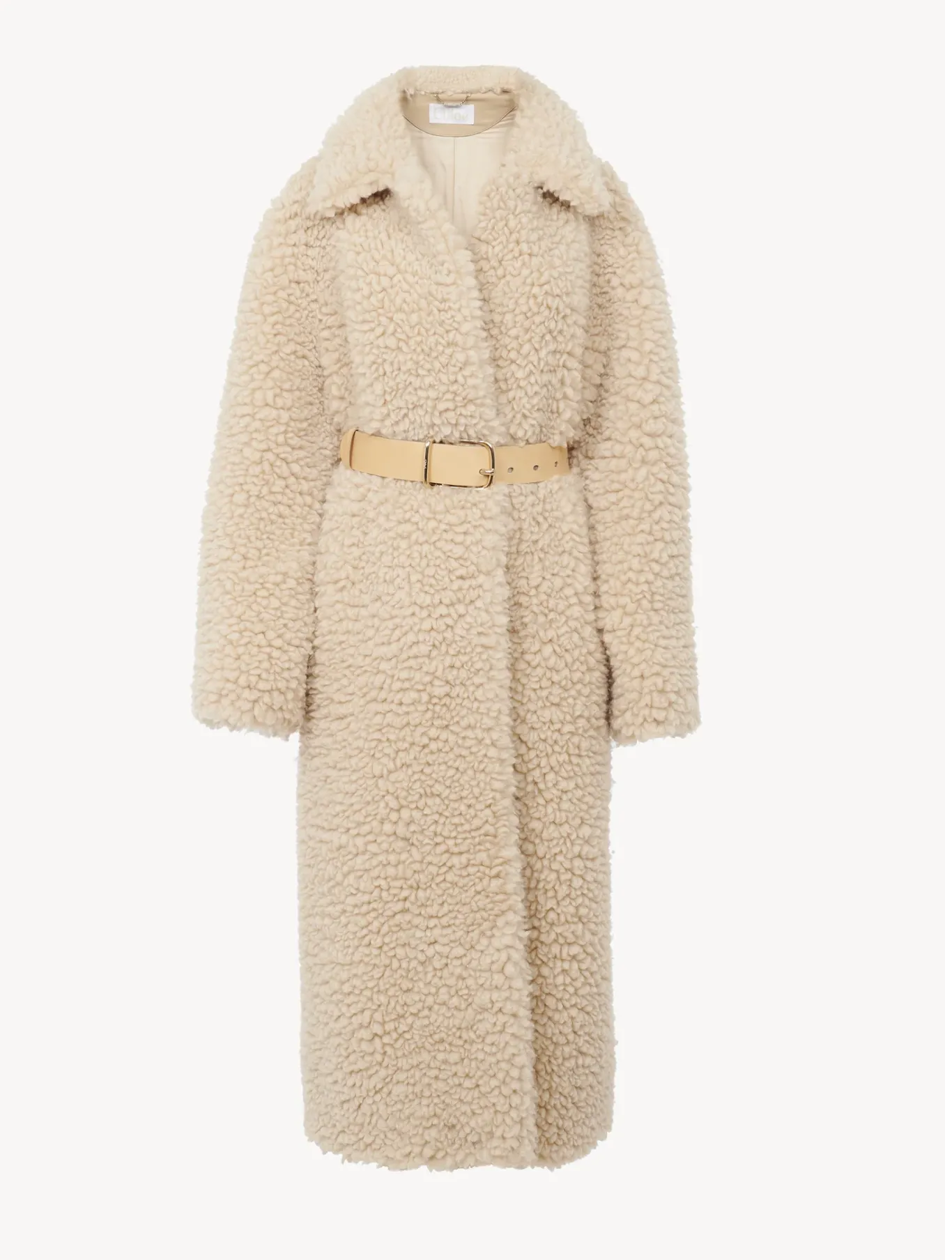 Manteaux-Chloé Manteau Cocon Ceinture Soften Brown